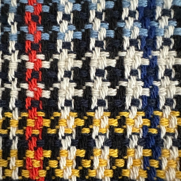 Zara Blue Multi Tweed Plaid Mini Skirt Pockets Snap Front Denim Colorful… - Picture 6 of 16